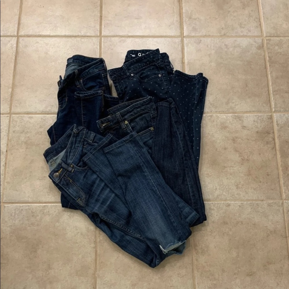 4 pairs of petite length jeans size 0